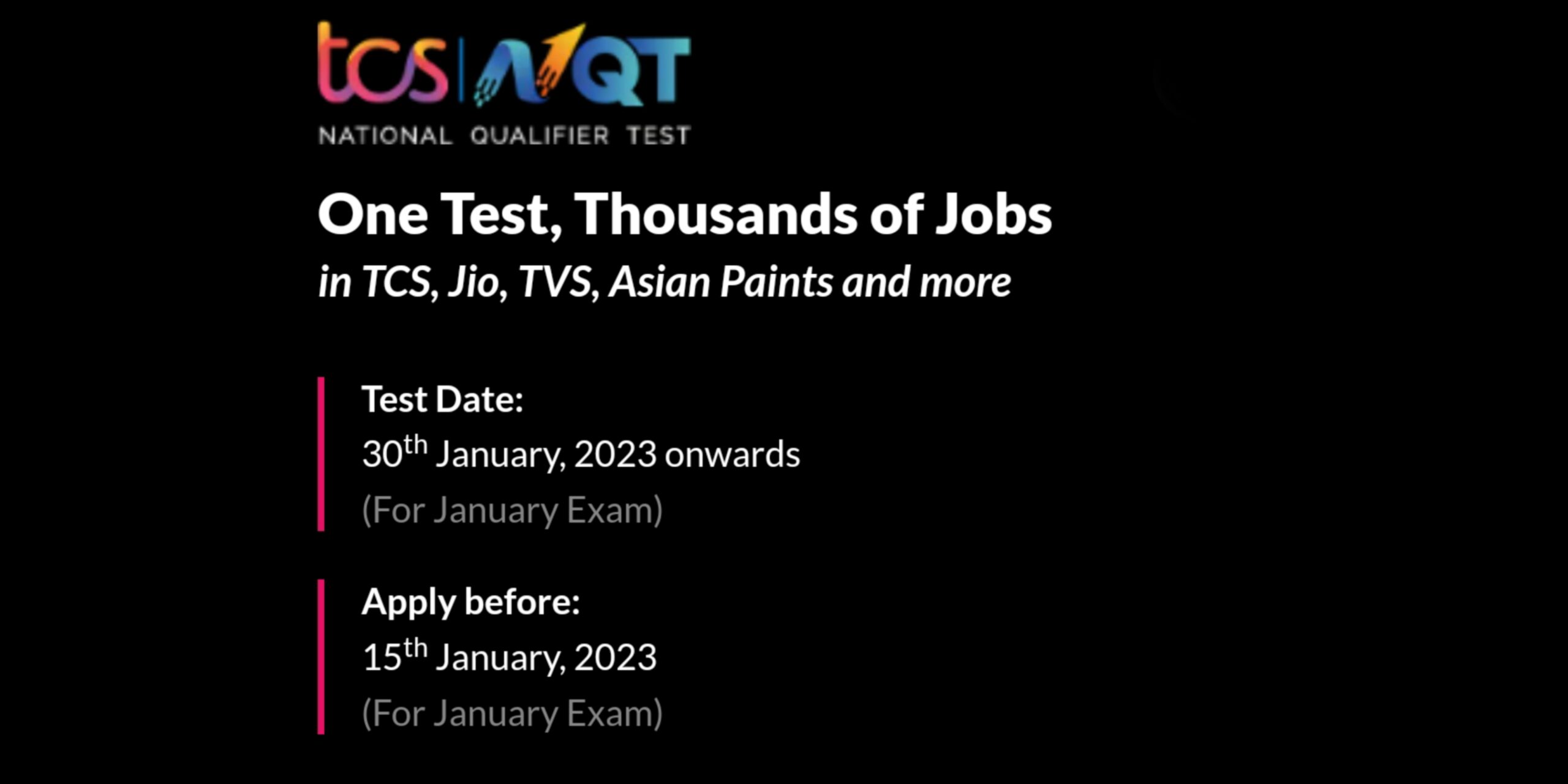 TCS NQT-National Qualifier Test 2023 – Gateway for Top Jobs | Apply here!